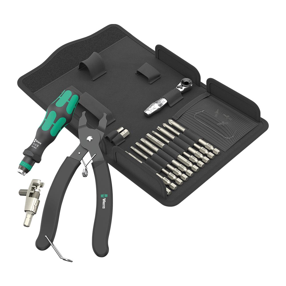 德國Wera棘輪扳⼿拆鏈器/鉗鐵⾺⼯具20件組-帆布包