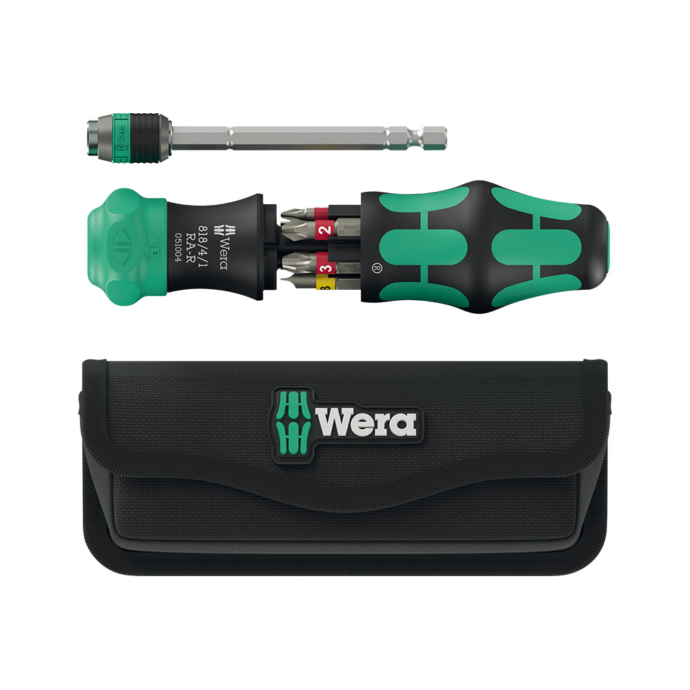 德國Wera彩⾊棘輪起⼦6件組＋收納包