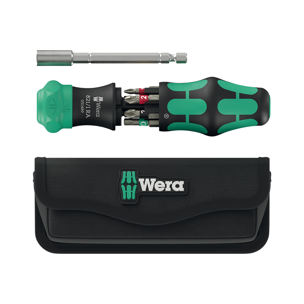 德國Wera彩⾊棘輪起⼦6件組＋收納包